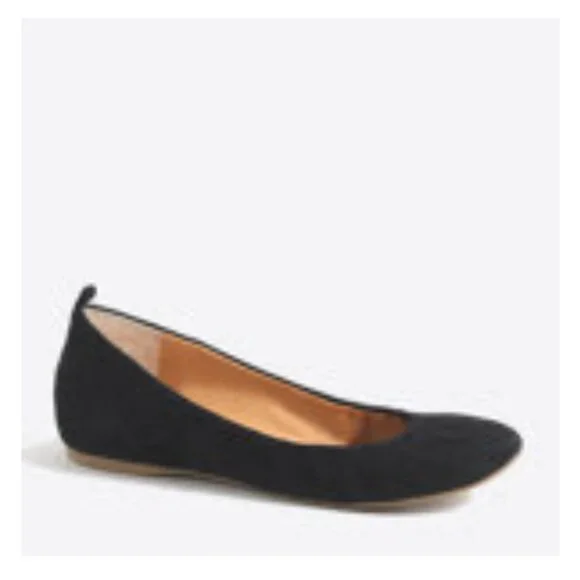 J Crew Factory Anya Suede Ballet Flats in Black 8.5 8H - Picture 1 of 4